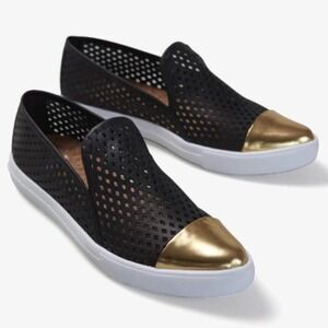 Jibs Slim slip-on sneakers Jet Black + Gold size 9